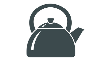 Obraz premium Dark Grey Kettle Icon Simple Design.