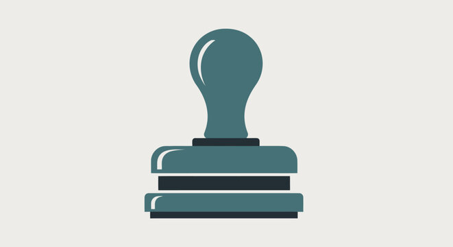 Rubber Stamp Icon on White Background.