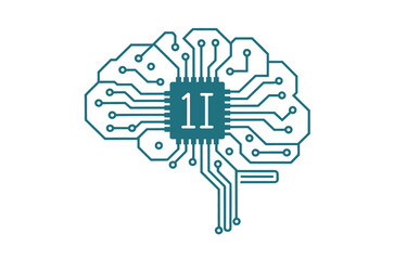 Obraz premium Digital AI Neural Circuit Brain