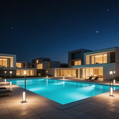 Fototapeta premium swimming pool at night