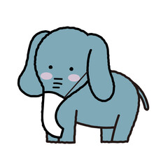 Fototapeta premium マスクをしたぞうのシンプルかわいいイラスト