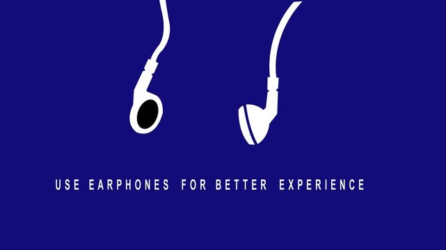 Animated music interface with sound bars and media control buttons on dark background. for use in or streaming content. 4K Video