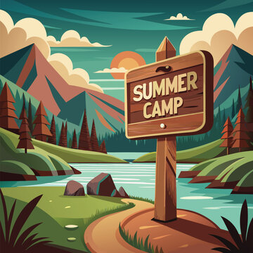 a wooden sign that says summer camp in bold bro (1)(2)