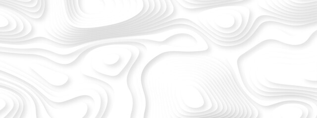 Abstract background vector Abstract wavy line 3d paper cut white background. Abstract pattern with lines. Abstract sea map geographic contour map and topographic contours map background. © armans
