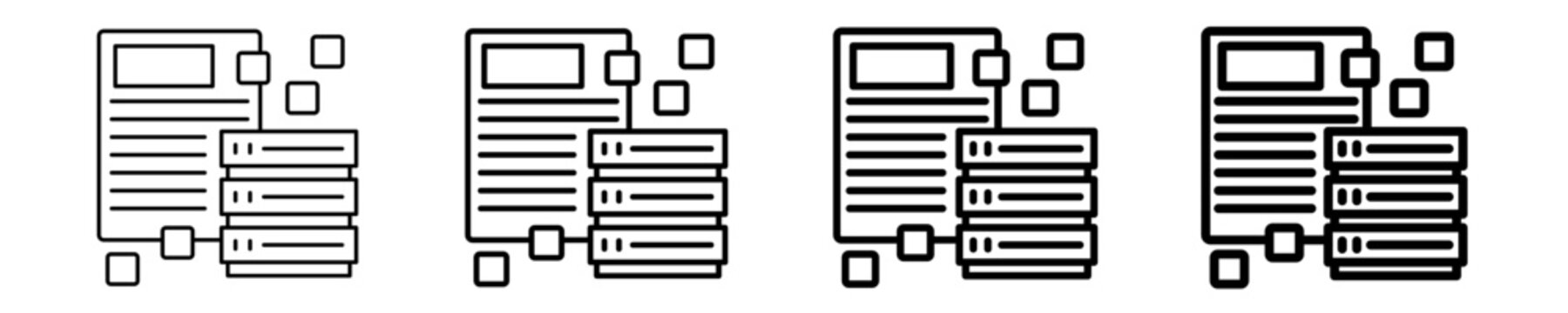 Database Icon Set Different Style Collection