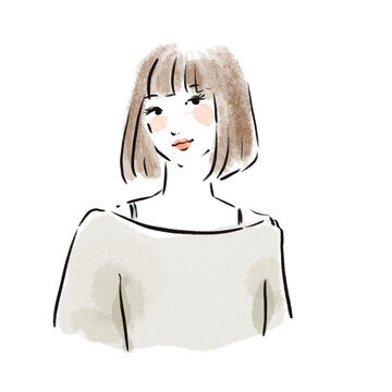 おしゃれな日本人女性広告素材