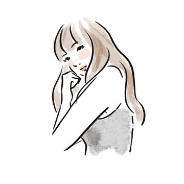 おしゃれな日本人女性広告素材