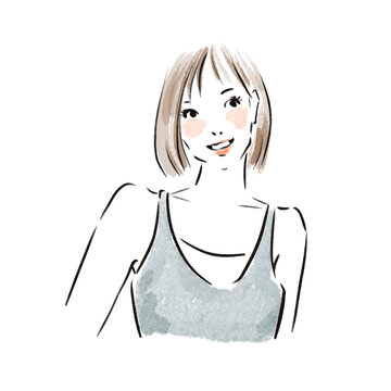 おしゃれな日本人女性広告素材
