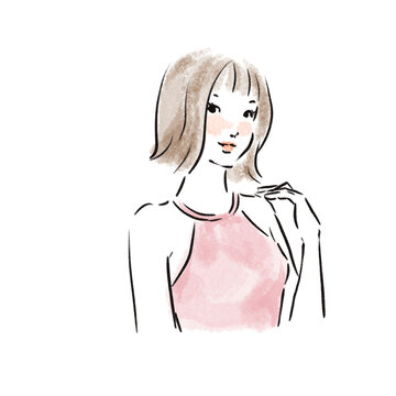 おしゃれな日本人女性広告素材