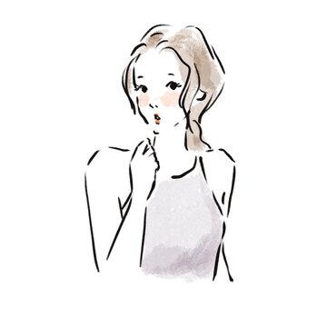 おしゃれな日本人女性広告素材