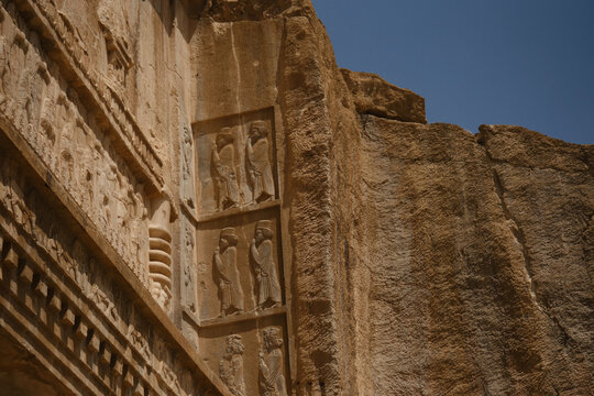 Ancient columns of Persepolis archaeological site in Fars Iran