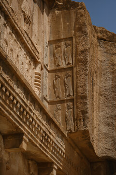 Ancient columns of Persepolis archaeological site in Fars Iran