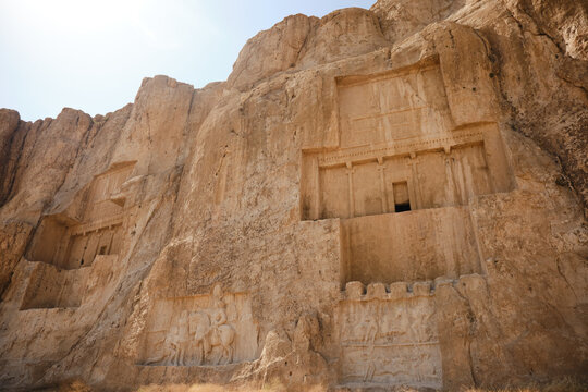 Ancient columns of Persepolis archaeological site in Fars Iran