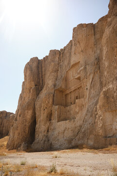 Ancient columns of Persepolis archaeological site in Fars Iran