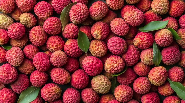 Dried Litchi Chinensis Arillus Segments Arranged Horizontally, Nutritive Snack Components