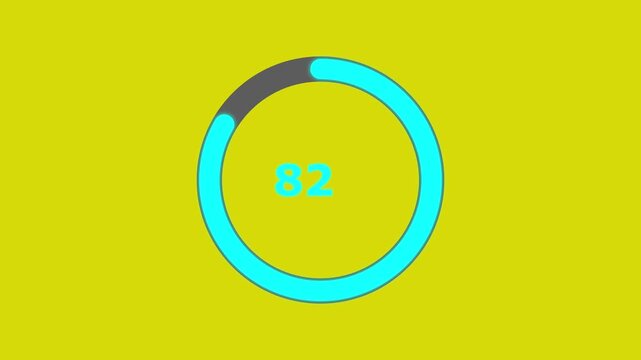 loading glitch circle animation on blue background. Circular loading bar with glitch and noise. Display stuck animation.