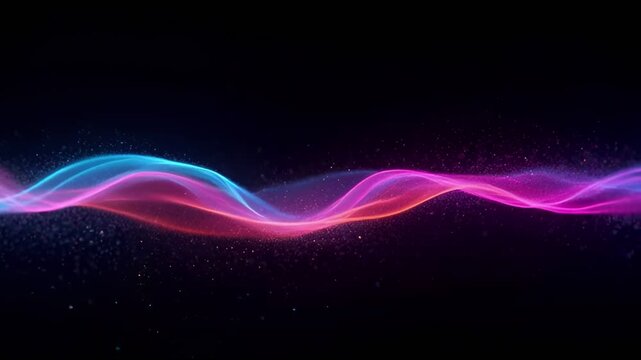 Waves of color flow and shift smoothly across the dark background creating dynamic patterns and movement throughout the frames