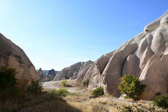  Volcanic Rock Formations and Cave Houses in Cappadocia, Turkey