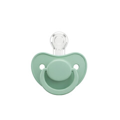 Obraz premium Soothing mint green silicone baby pacifier for infants on transparent background