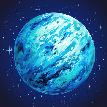 Pluto planet in deep space with glowing storms and cosmic background
