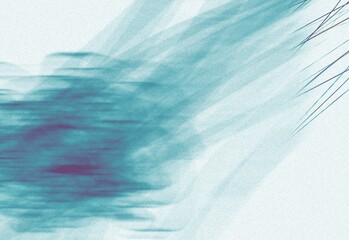 Obraz premium Grainy turquoise brush strokes sweeping across white textured background