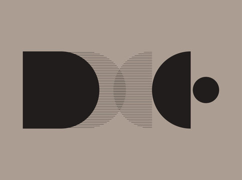 Minimal abstract geometric composition with bold black semicircles, circle elements, and transparent overlapping shapes on neutral background. Contemporary minimal design inspired by Bauhaus style, su