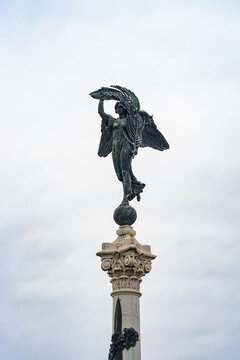 Bronze statue of Winged Victory from the Monument to Victor Emmanuel II near the central train station in Parma, Italy 06.01.2026