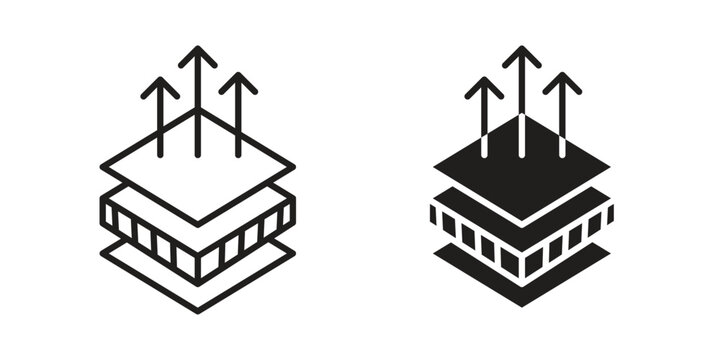 Insulation icon silhouette design. Editable stroke outline icon on white background