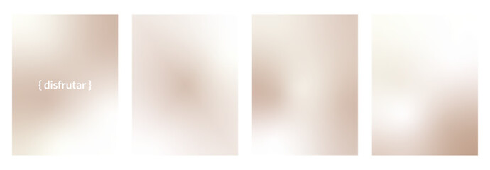 Soft plain gradient set with pearl glow for luxury poster and template. Light brown and neutral beige in a dreamy smooth backdrop. Warm plain tones as a vector background for beauty design. © Syuzann q