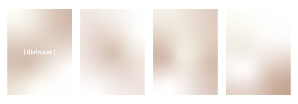 Soft plain gradient set with pearl glow for luxury poster and template. Light brown and neutral beige in a dreamy smooth backdrop. Warm plain tones as a vector background for beauty design.
