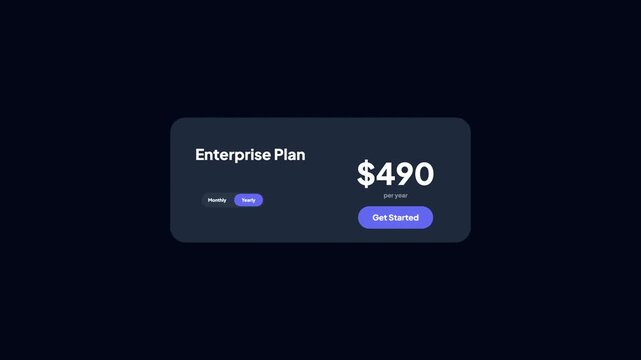 Enterprise Plan Pricing Toggle Monthly To Yearly Animation