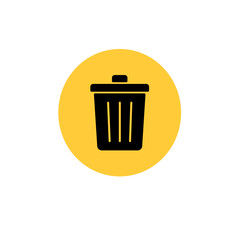 Trash can icon delete UI illustration