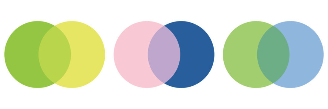 Venn Diagram colorful two overlapping circles infographic design for business strategy comparison data analysis education presentation visual concept.