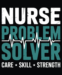 Obraz premium A graphic design featuring the text nurse problem solver with medical imagery
