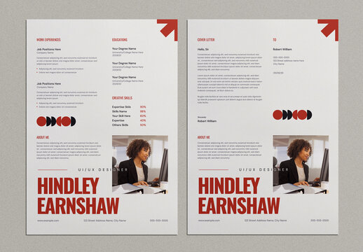 Red Resume and Cover Letter Layout