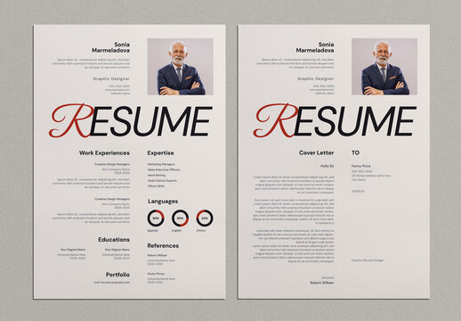 Creative Resume Layout with Cover Letter