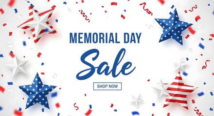 Obraz premium Memorial day sale event with patriotic theme