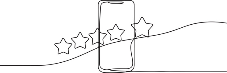 Product rating concept. Single line draw design. one line Vector graphic illustration © Misho x Mamun