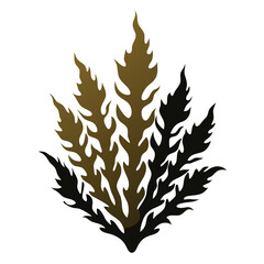 hijiki seaweed silhouette vector on white © Mariam