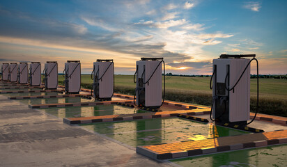 Fast charging station for electric cars