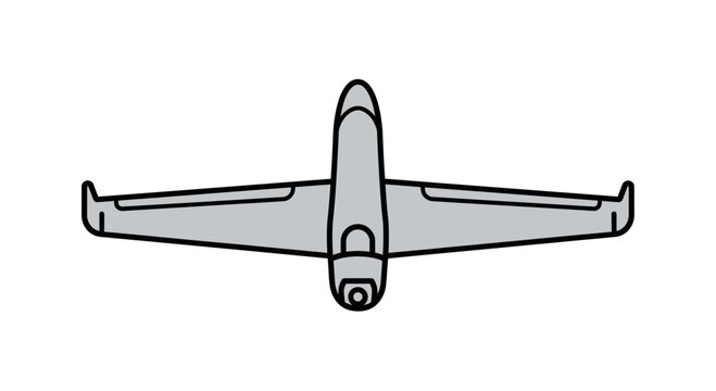 Airplane seen from the top view.