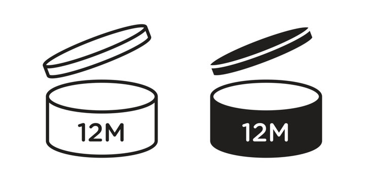 12M icon. Black and White Vector Illustrations. line icon vector pictogram