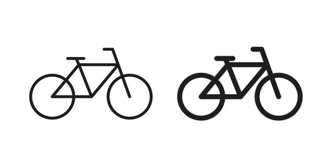 Obraz premium Bicycle icon. Black and White Vector Illustrations. line icon vector pictogram