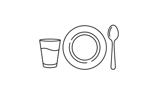 Simple table setting with plate glass.