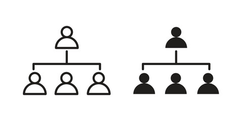 Department head icon. Black and White Vector Illustrations. line icon vector pictogram