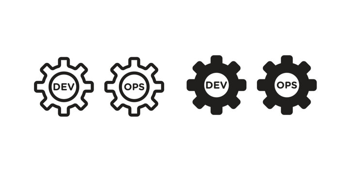 Dev ops icon. Black and White Vector Illustrations. line icon vector pictogram