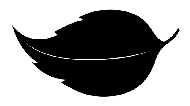 A silhouette of a leaf, a simple design with a natural and organic shape. It is perfect for various design projects