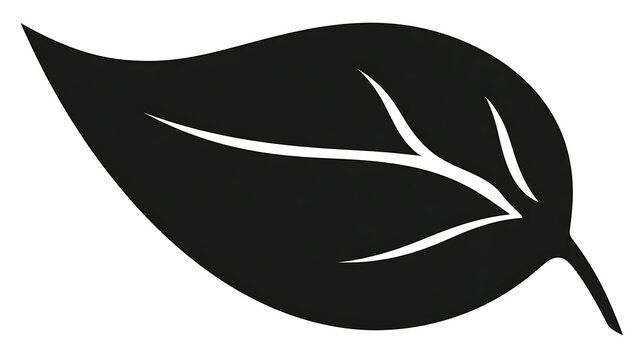 A simplistic silhouette of a single leaf, illustrating natural forms and simplicity