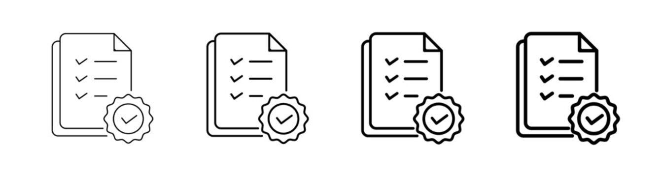 Standardized Work Procedure and Quality Assurance Line Art Icon Vector Illustration Editable
