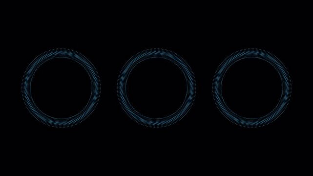 blue circle chain timeline on transparent background, circular progress bar, 4k video screen 